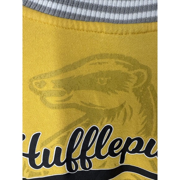 Harry Potter Varsity Jacket Women Medium Hufflepuff Snap Button Lightweight - Picture 6 of 12